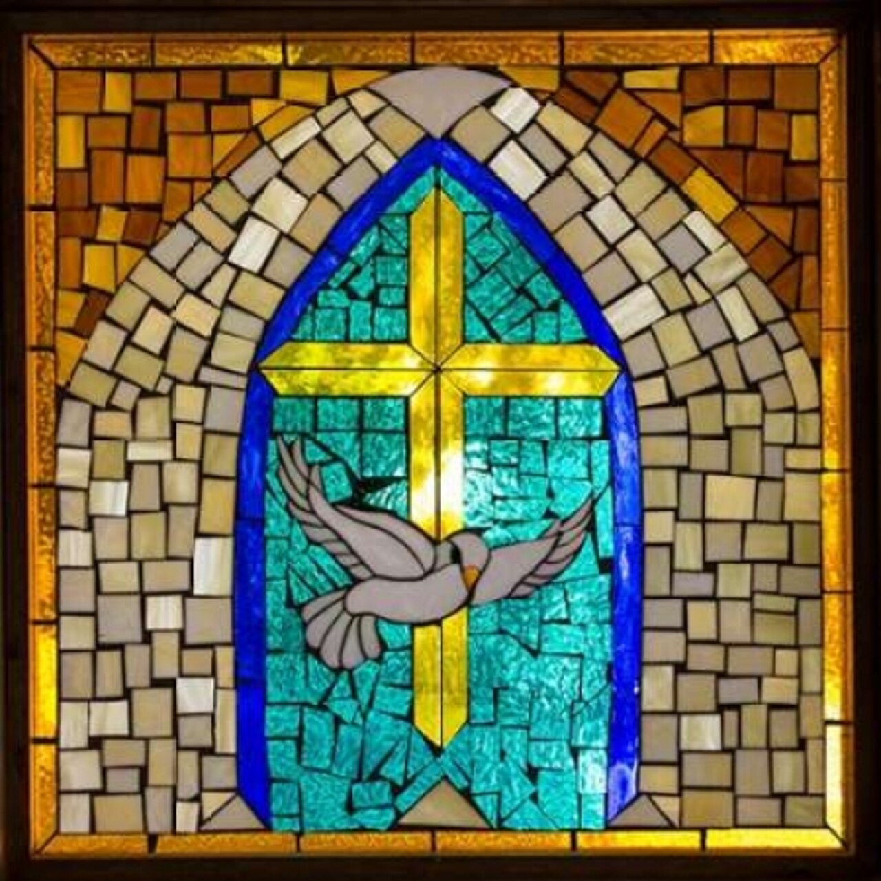 Stained Glass Cross V Poster Print by Kathy Mahan - Item # VARPDXPSMHN474